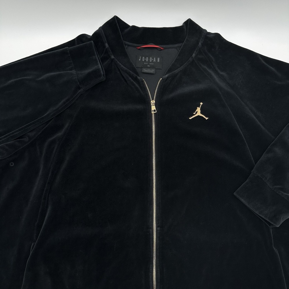 Nike Air Jordan Track Jacket Mens XXXL 3XL Black Jumpman Velour ZipUp AH2357-010 - Picture 4 of 16